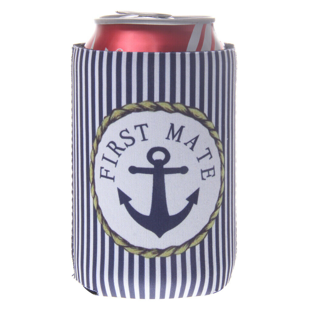 1 Pair Sailing Travel CAPTAIN And FIRST MATE Can Cooler Stubby Holder