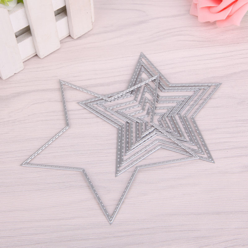 8PCS Star Metal Cutting Dies DIY Scrapbook Embossing Paper Cards Craft Decor