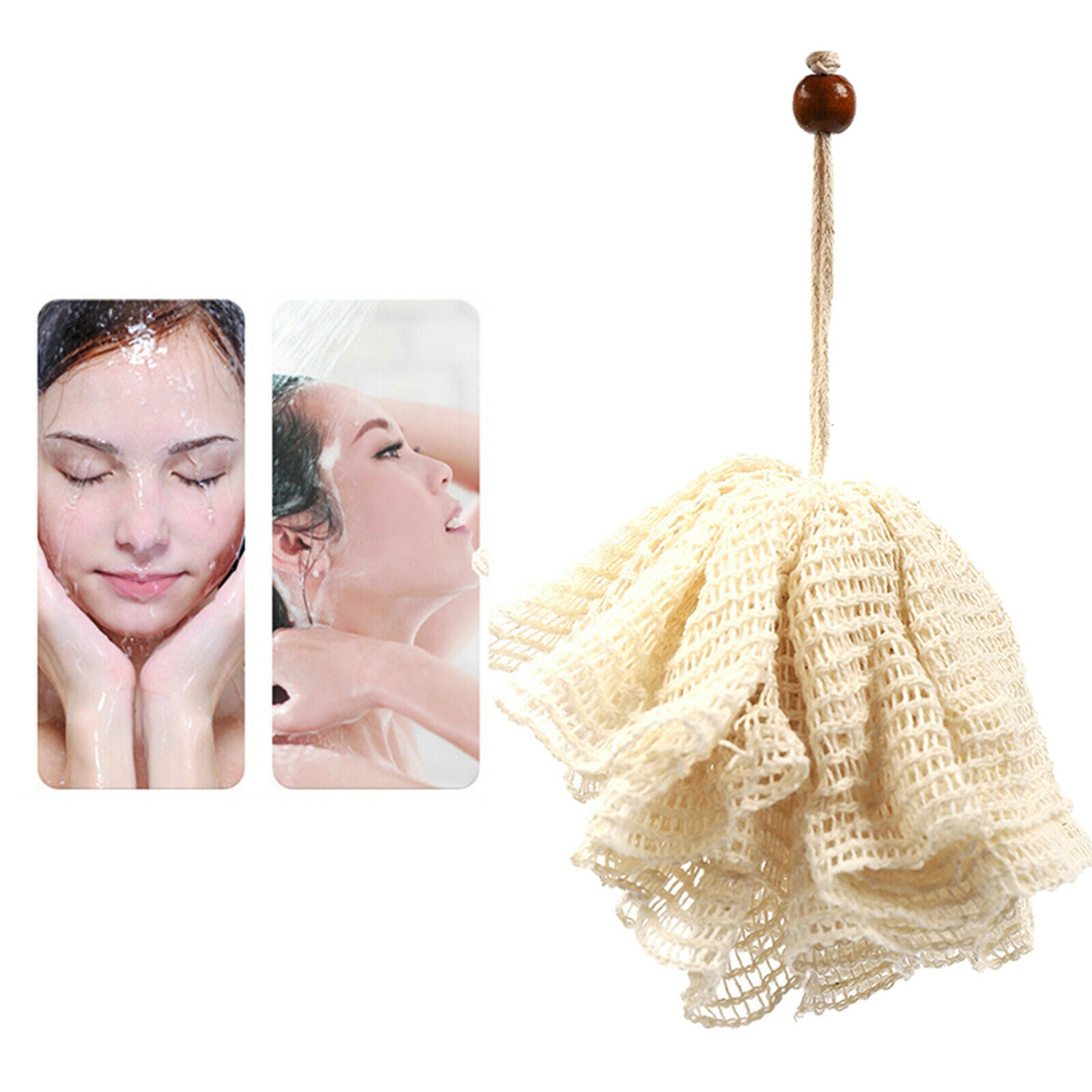 Sisal Bath Shower Loofah Sponge Ball Body Scrubber Cleaning Loofahs Sponge