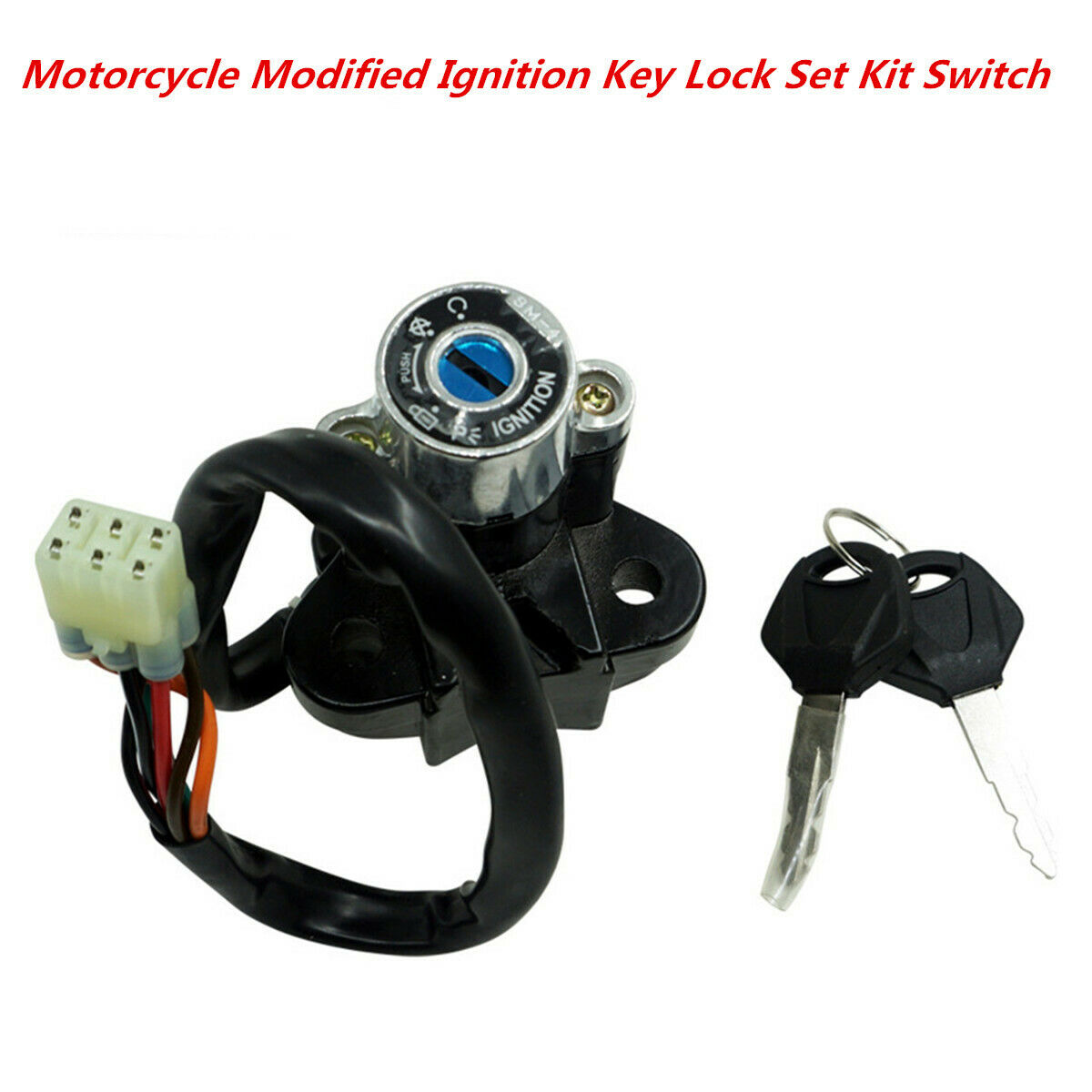 Aluminum Alloy Universal Motorcycle Modified Ignition Key Lock Set Kit Switch