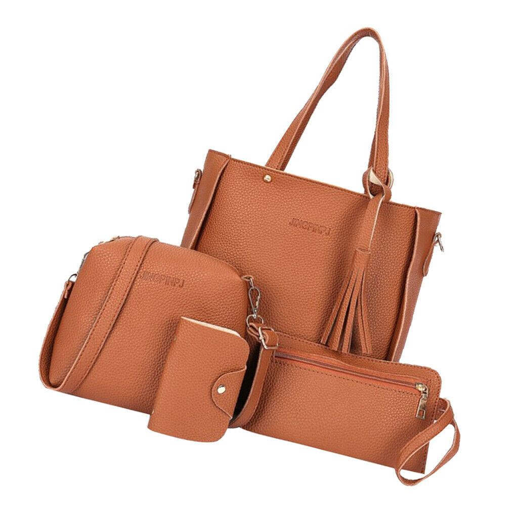 4x/Set Womens Leather Casual Handbag Waterproof Shopping Wallet Card Bag Set