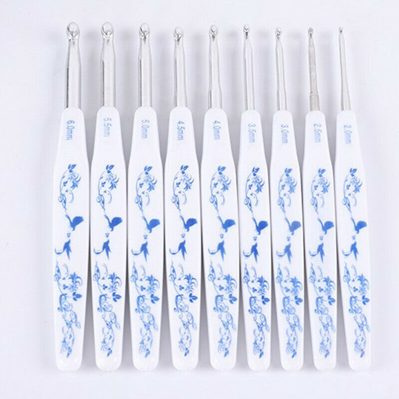 9pcs/Set Crochet Hooks Kit Scarf Knitting Needle Sweater Weave Craft Gi.l8