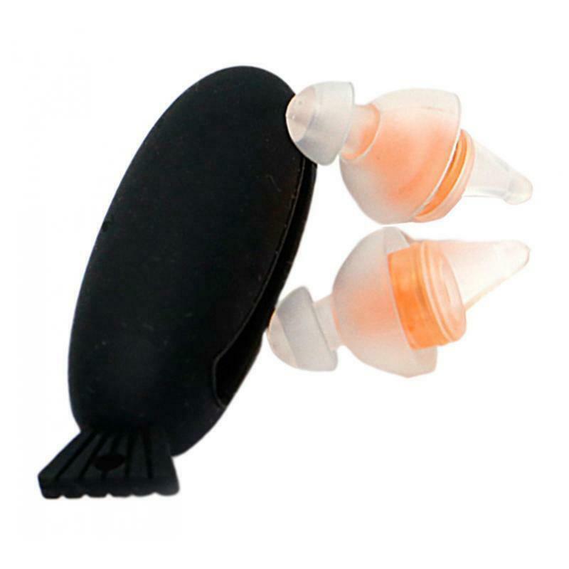 2Pcs Travel Anti-noise Silicone Earplugs Ear Plugs with Storage Bag Orange