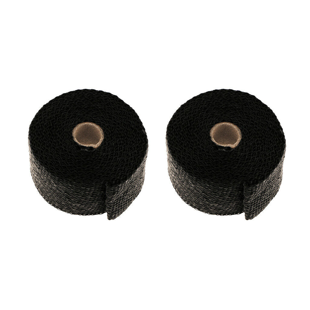 2 Piece 5m Titanium High Temperature Header Manifold Exhaust Wrap black
