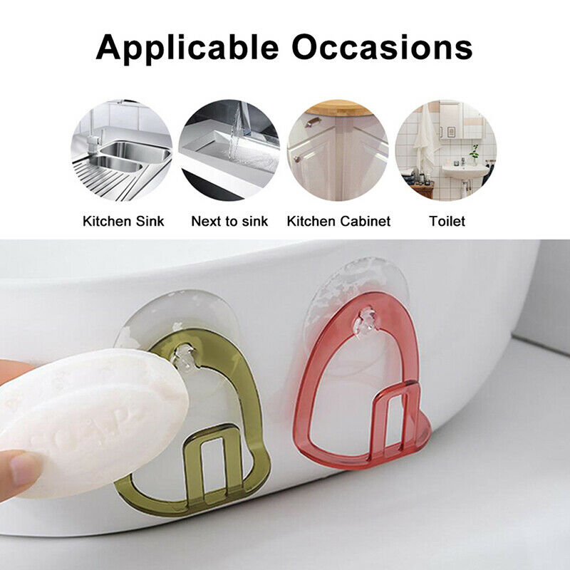 Suction Cup Kitchen Bathroom Soap Sponge Storage Rack Sink Drain Shelf Ho.l8