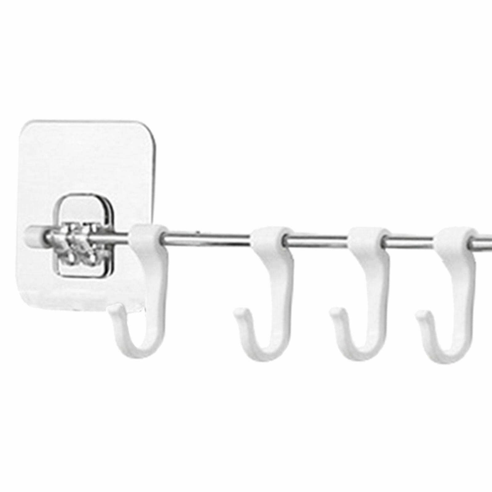 6 Hooks Kitchen Rail Rack Behind Door Organizer Cooking Utensils Cups Tags