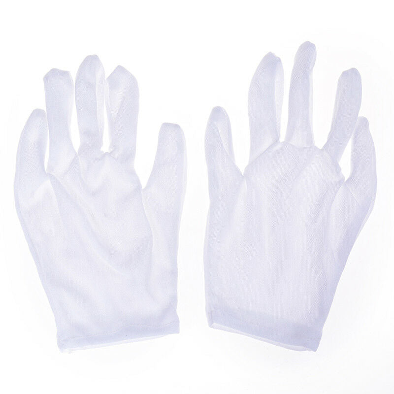 1Pair Hip hop Performance White Gloves Cotton Magician Costume Party Hall.l8