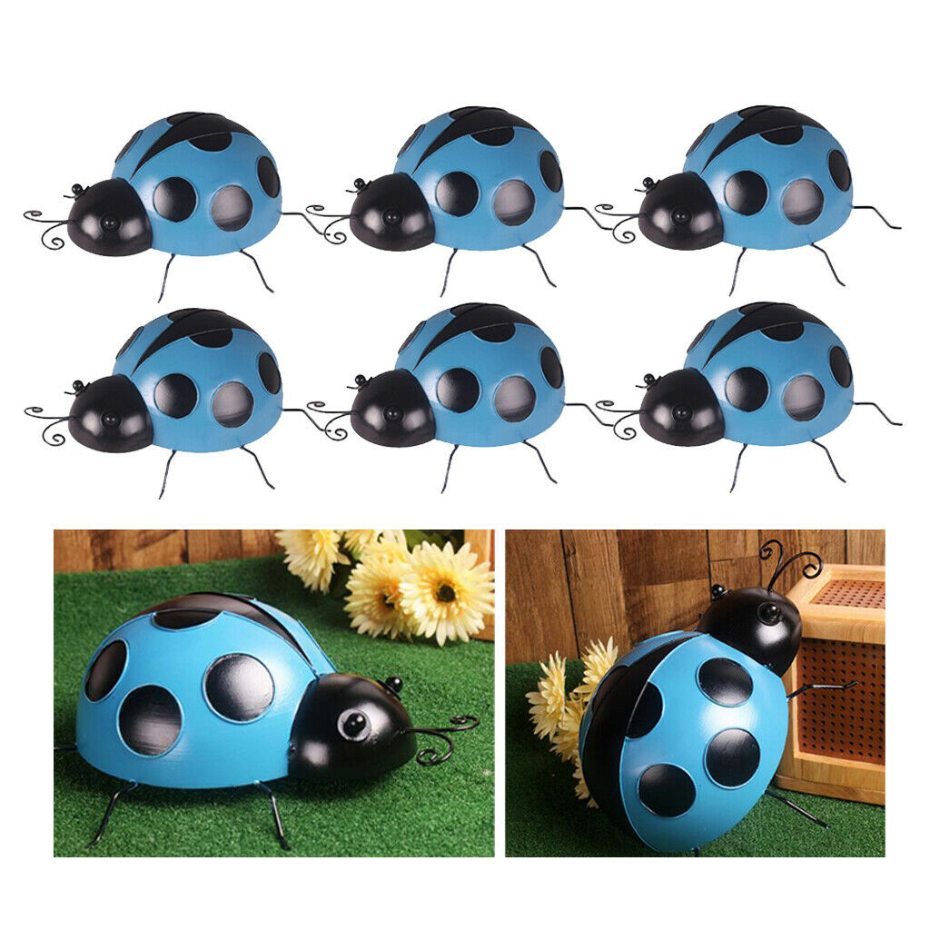 6Pcs Cute Iron Ladybird Hand Painted Wall Hanging Ladybug Kindergarten Decor