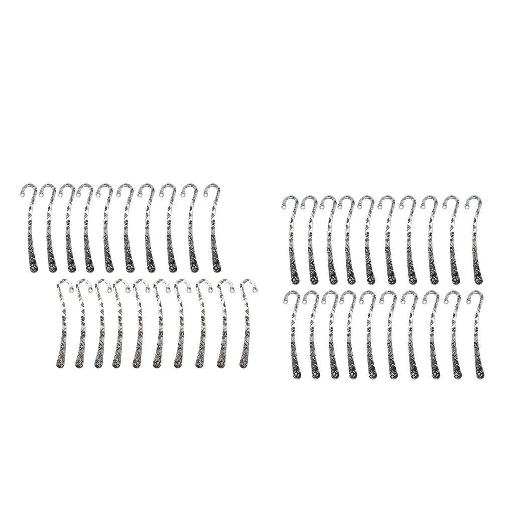 20Pieces 81mm Daisy Flower Metal Bookmarks Book Mark With Hook Beading Jewelry