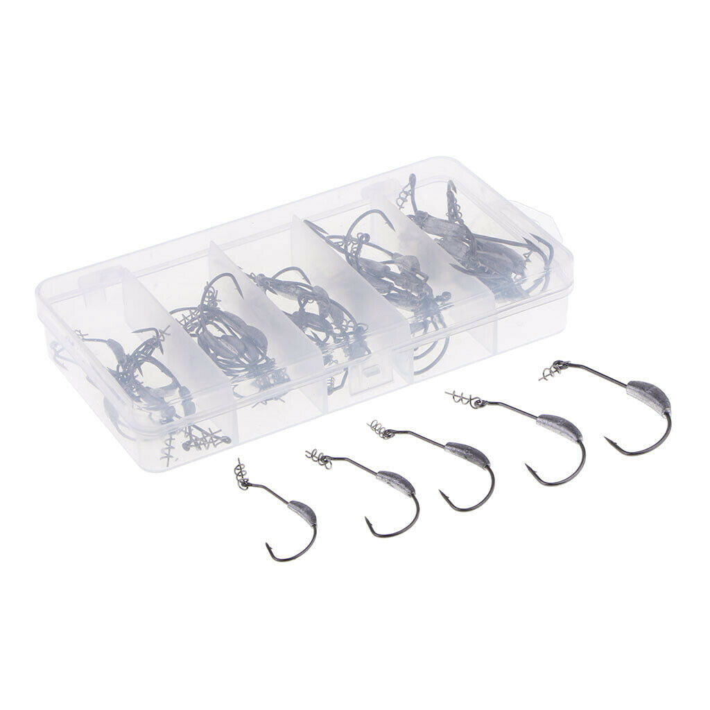 50pcs Weighted Superline Spring Hook with Centering Pin for Rigging Baits