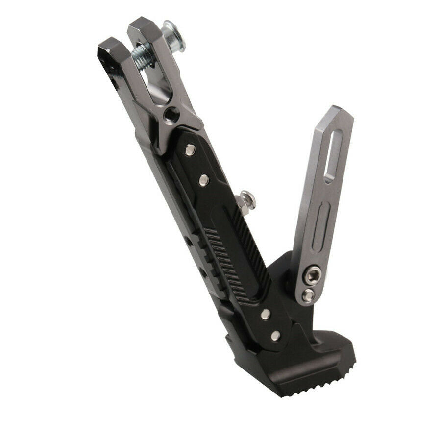 Adjustable CNC Motorcycle Side Tripod Holder Bracket Fall Protect Foot KickStand