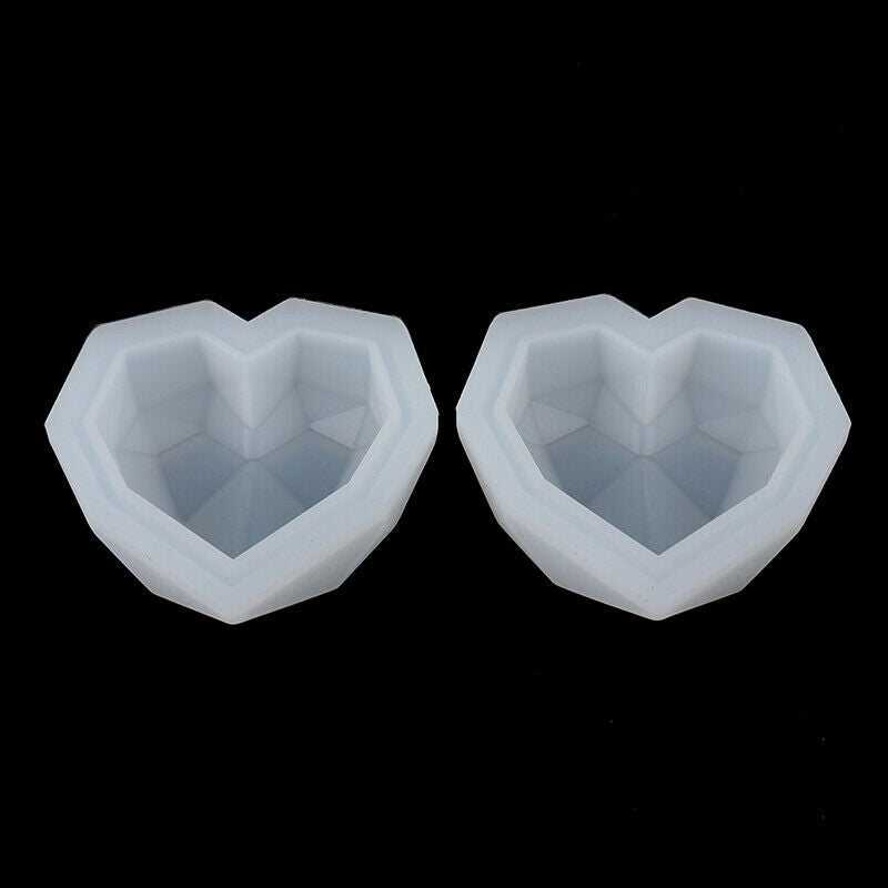 2PCS Silicone Heart Design Storage Box Mold Making Mould Casting Free Cra.l8
