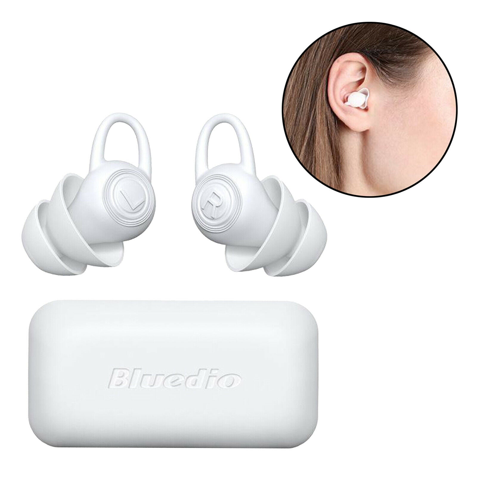 1 Pair of Soft Silicone Ear Plugs in Box Reusable Plugs for Sleep