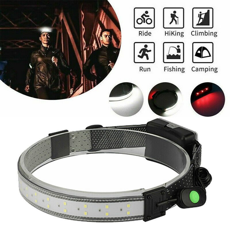 LED Head Band Light Flashlight Headlamp 3Mode Broadbeam Torch Lamp Waterproof