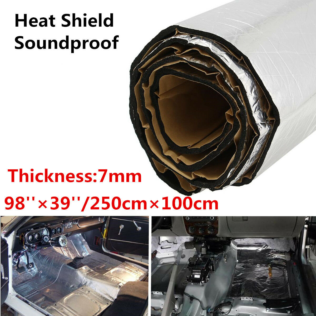 7mm Car Heat Shield Firewall Sound Deadener Insulation Deadening Aluminum Foil
