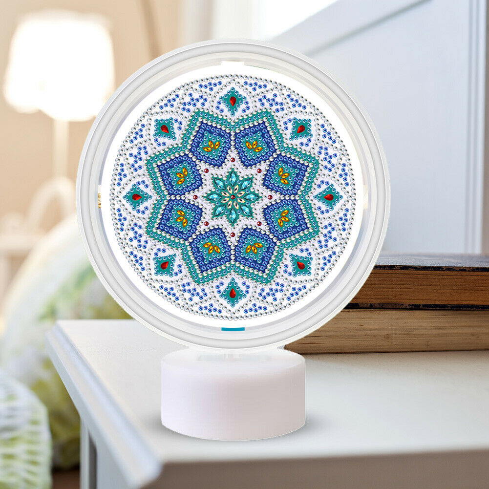 5D DIY Special Shape Diamond Painting Cross Stitch Mandala LED Night Light @