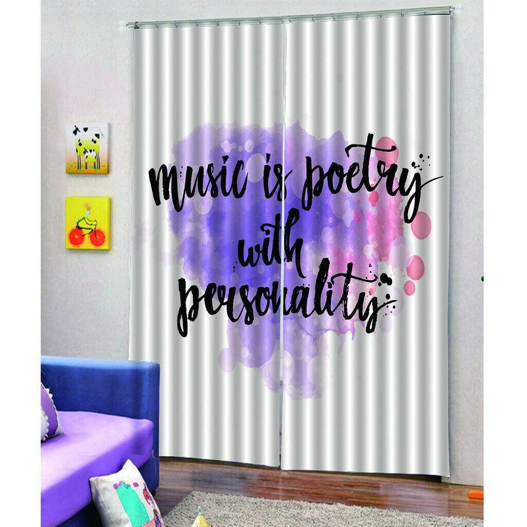 Purple Hand-Painted Curtain Printing Blackout Curtains for Bedroom 150x166cm
