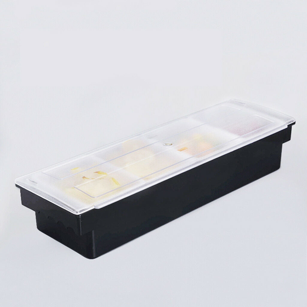 1pc Condiment Server Caddy Holder Dispenser, Container Cooler Bar 4 Trays