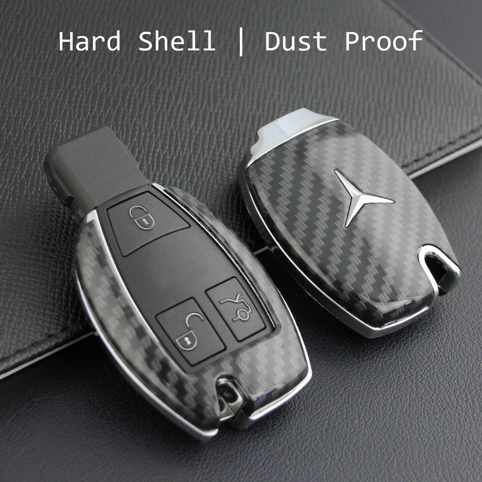 Car Key Fob Chain For Mercedes-Benz Accessories Keychain Ring Cover Case Black