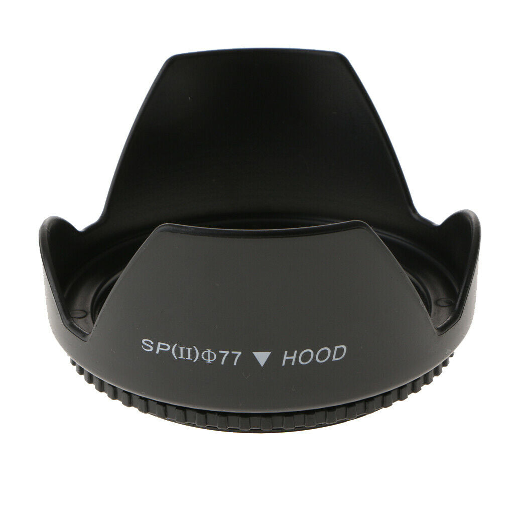 77mm Reversible Tulip Flower Crown Petal Shaped Lens Hood Reduce Lens