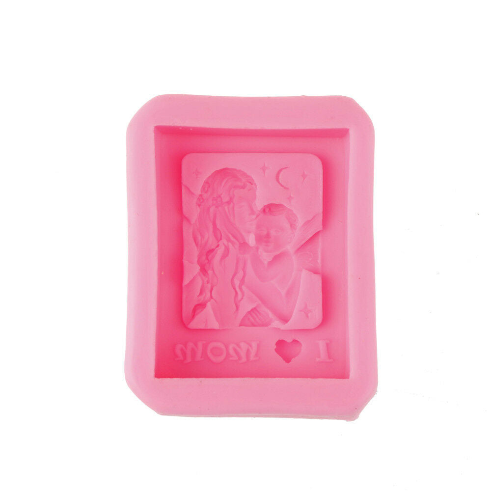 Love Mom Silicone Soap Mold DIY Molds Cake Baking Mold Mothers Day Gift&J.l8