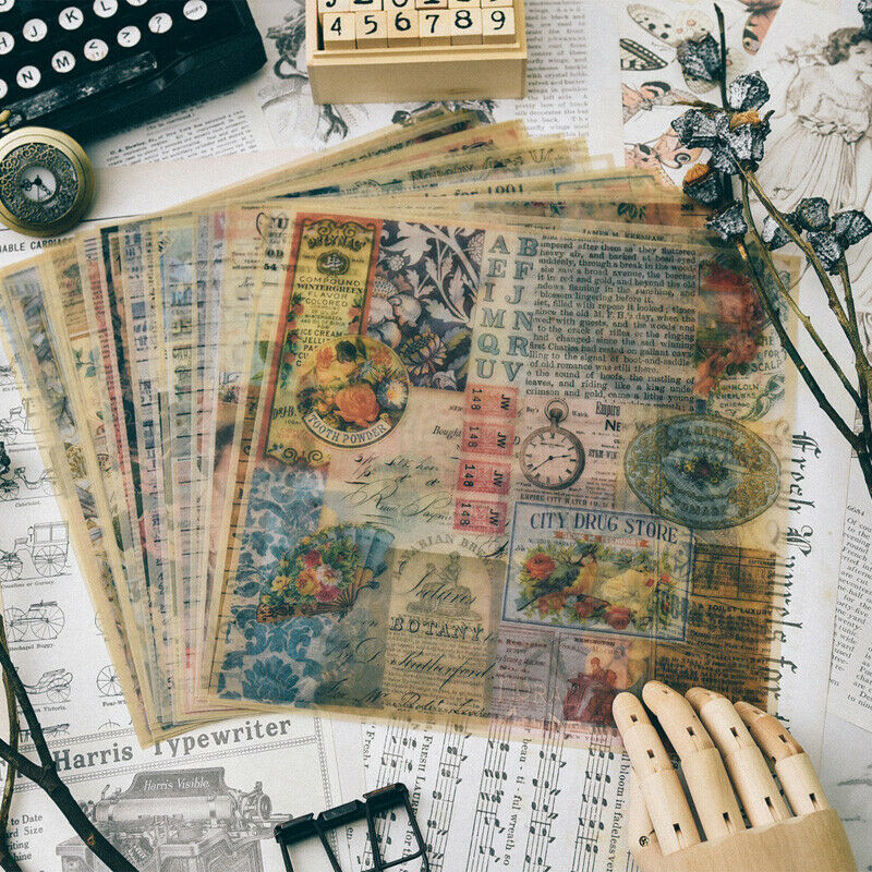 24Pcs Vellum Paper Scrapbooking Happy Planner Card Making Junk Journal Craft DIY