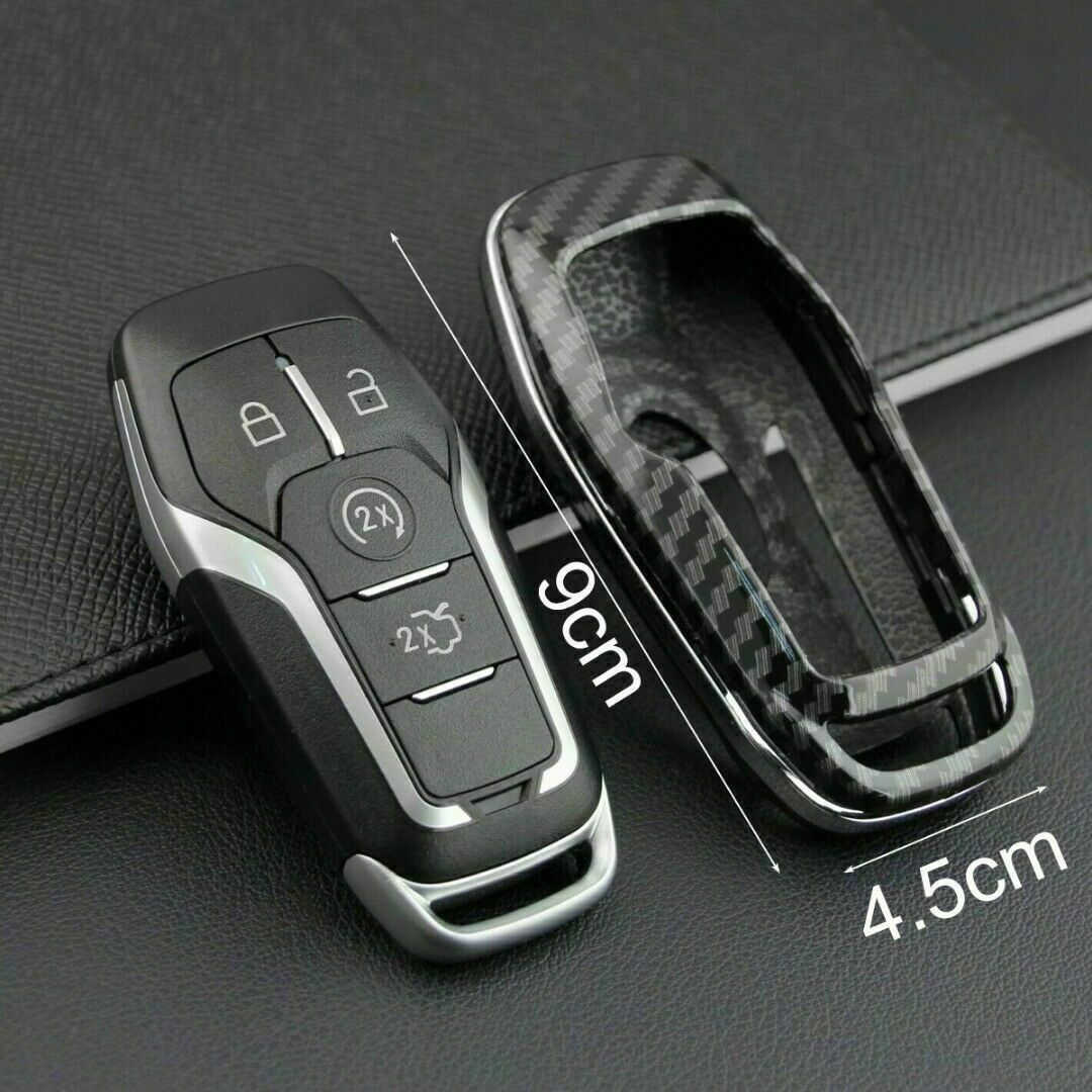 Carbon Fiber Hard Smart Key Cover For Ford Lincoln Accessories Chain Case Holder