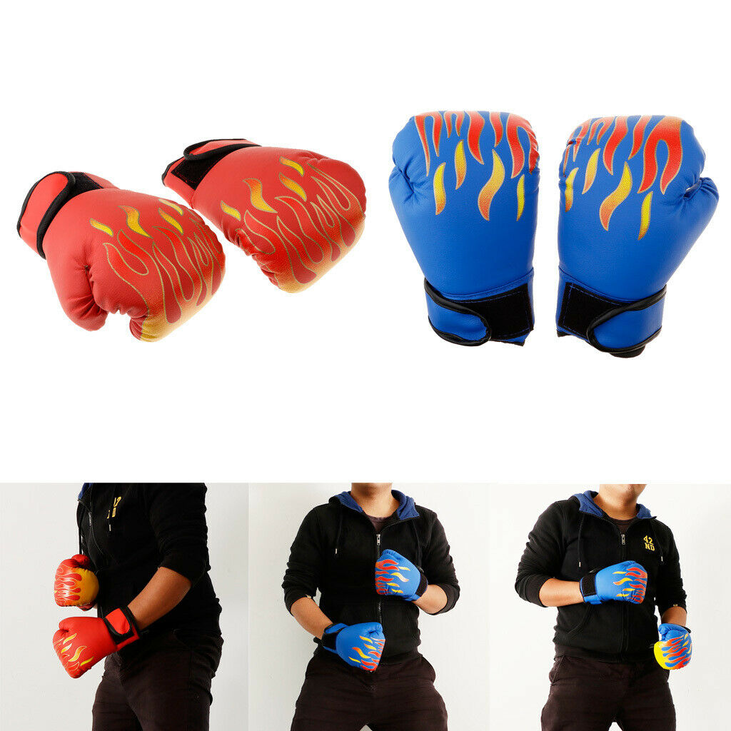 2 Pair Kids PU Leather Bent Boxing Gloves