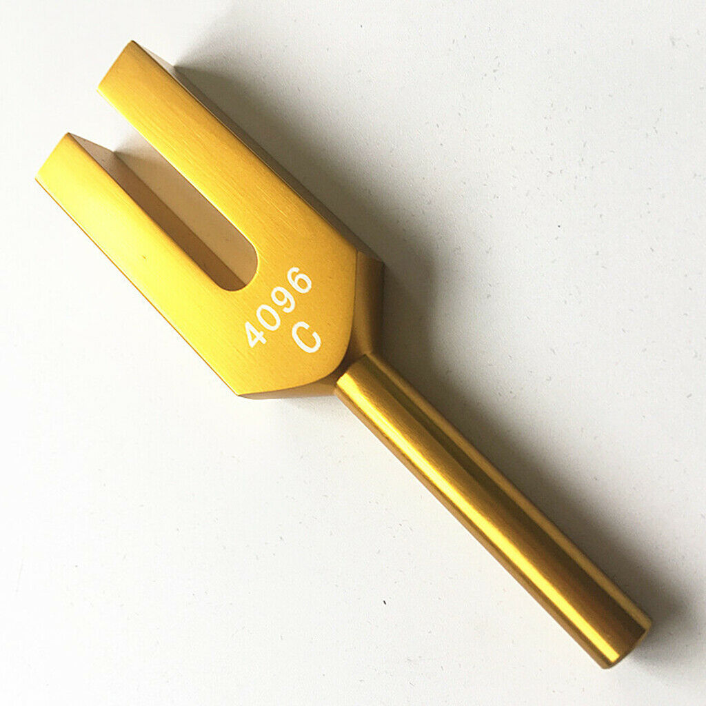 Tuning Fork w/ Hammer Ball Sound Vibrations for Meditation Prayer Golden