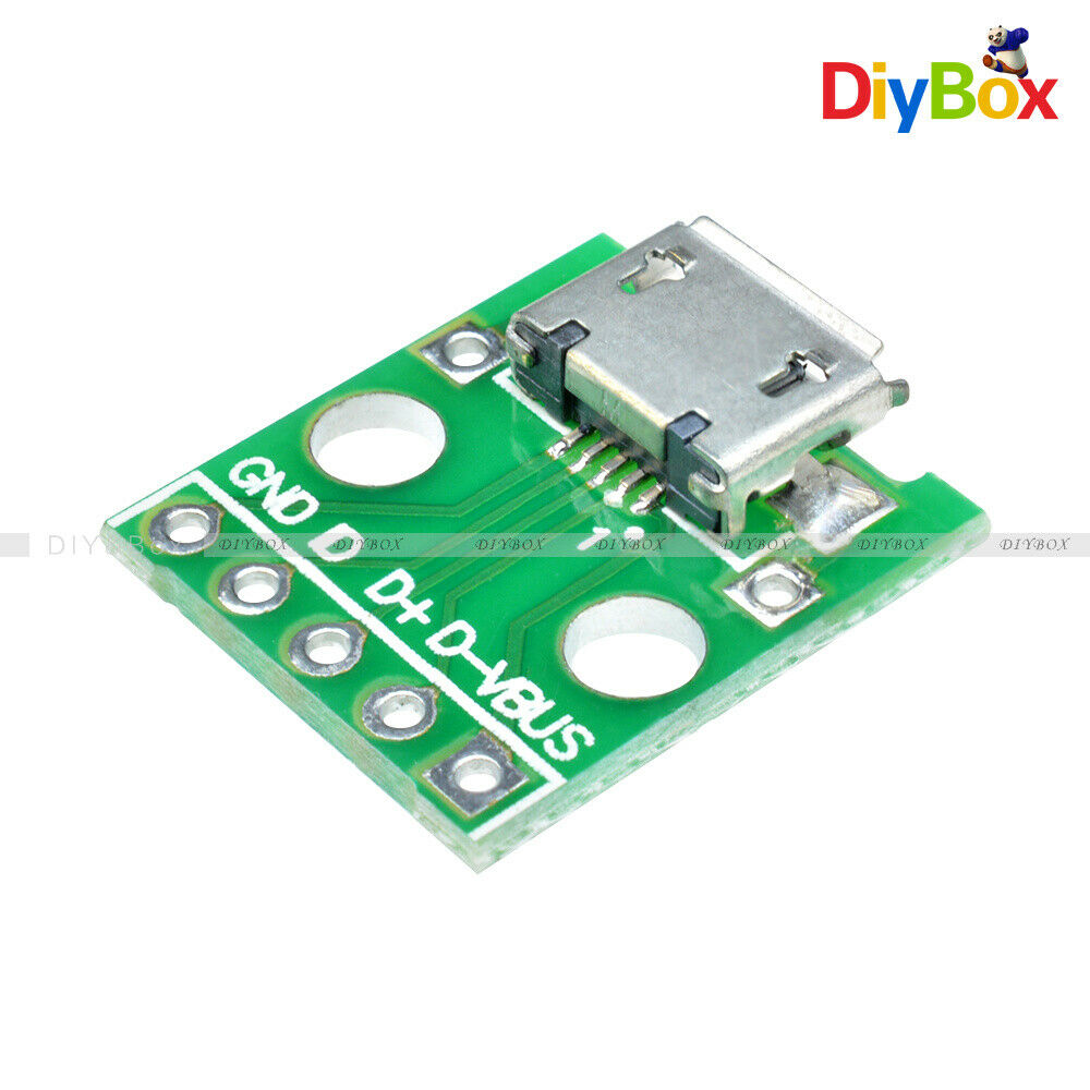 5PCS MICRO USB to DIP 5-Pin Pinboard 2.54mm micro USB type Female