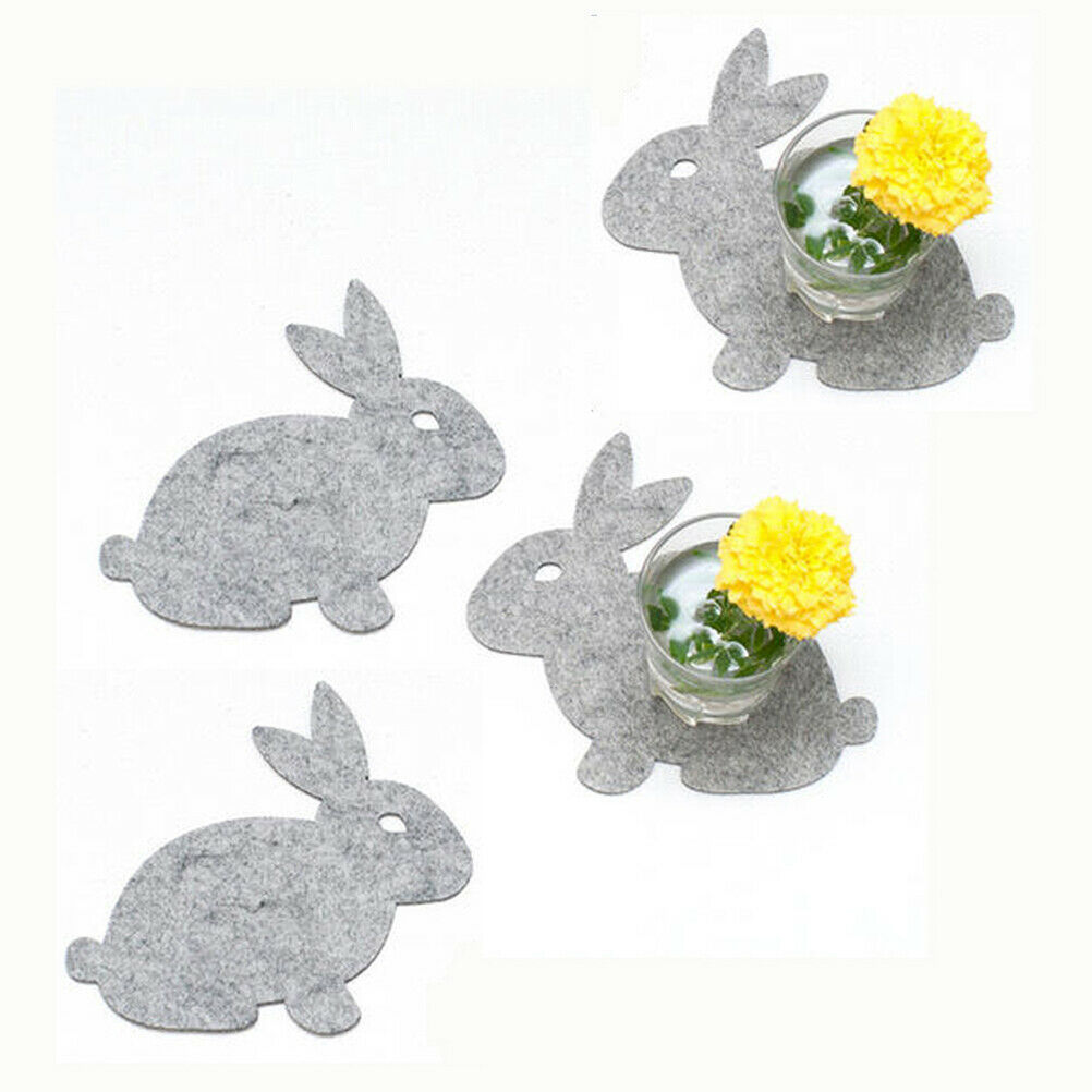 Cute Rabbit Placemat Home Kitchen Easter Table Mat Fabric Coaster Dining Pad Mat