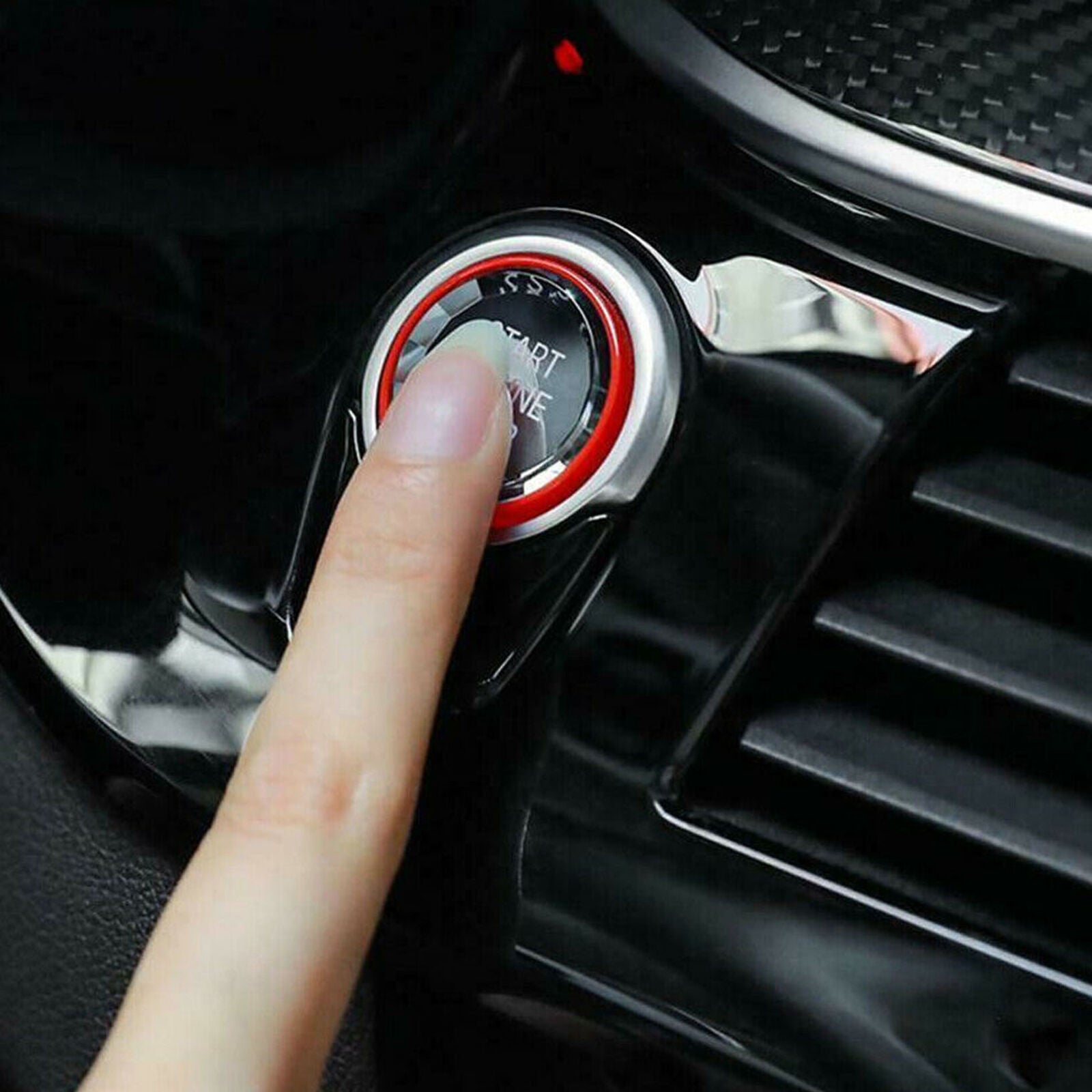 Red Engine Start Stop Switch Button Cover Crystal For BMW E Chassis E90 E92 E93