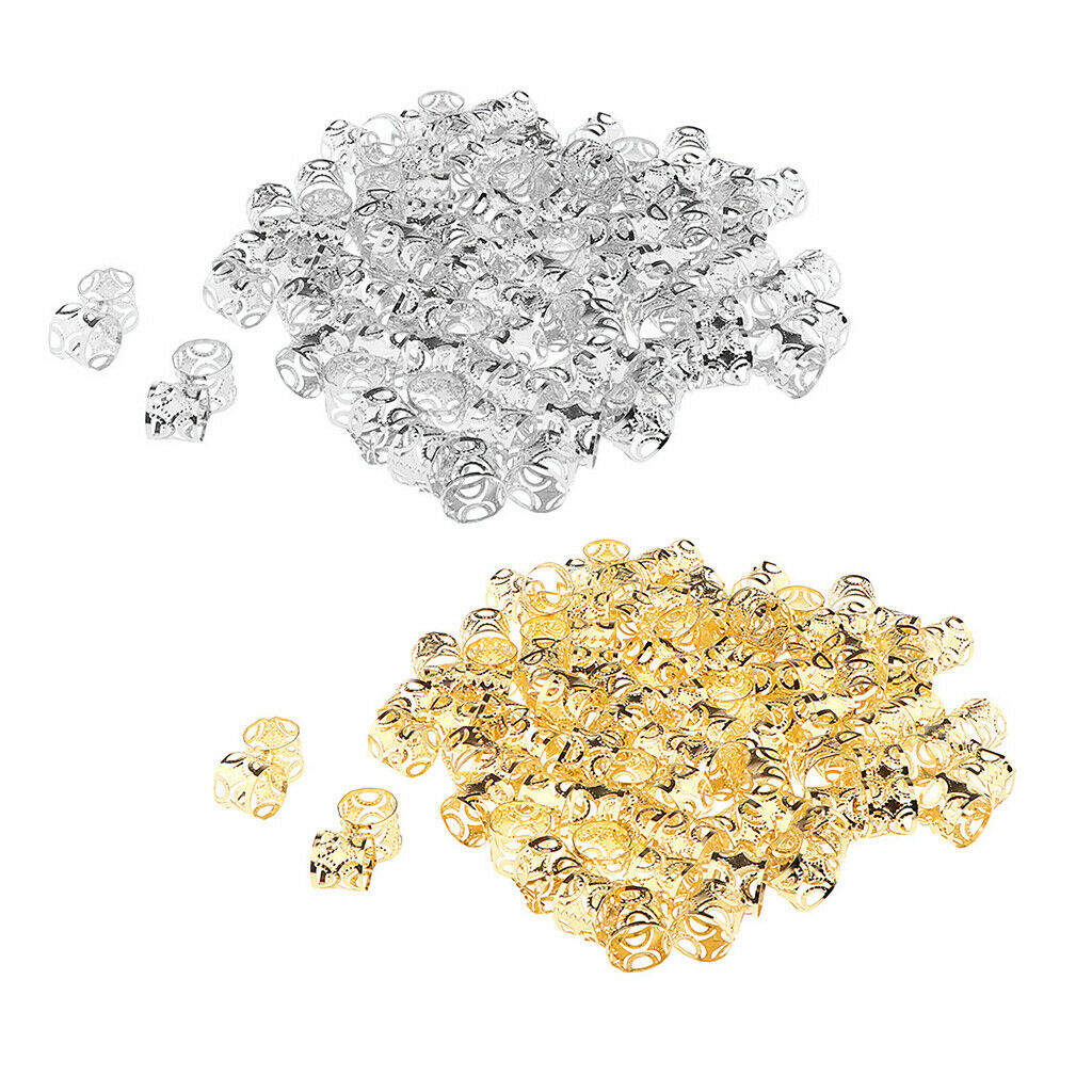 200 Pieces Dreadlocks Beads DIY Style Hair Decoration Braid Rings Hoops