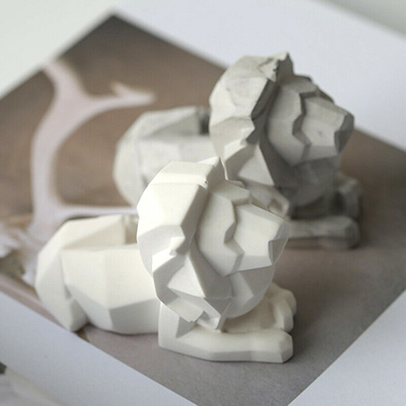 1PC Geometric Lion Candle Mold Silicone Mold DIY Handmade Gifts Home Party DBDA
