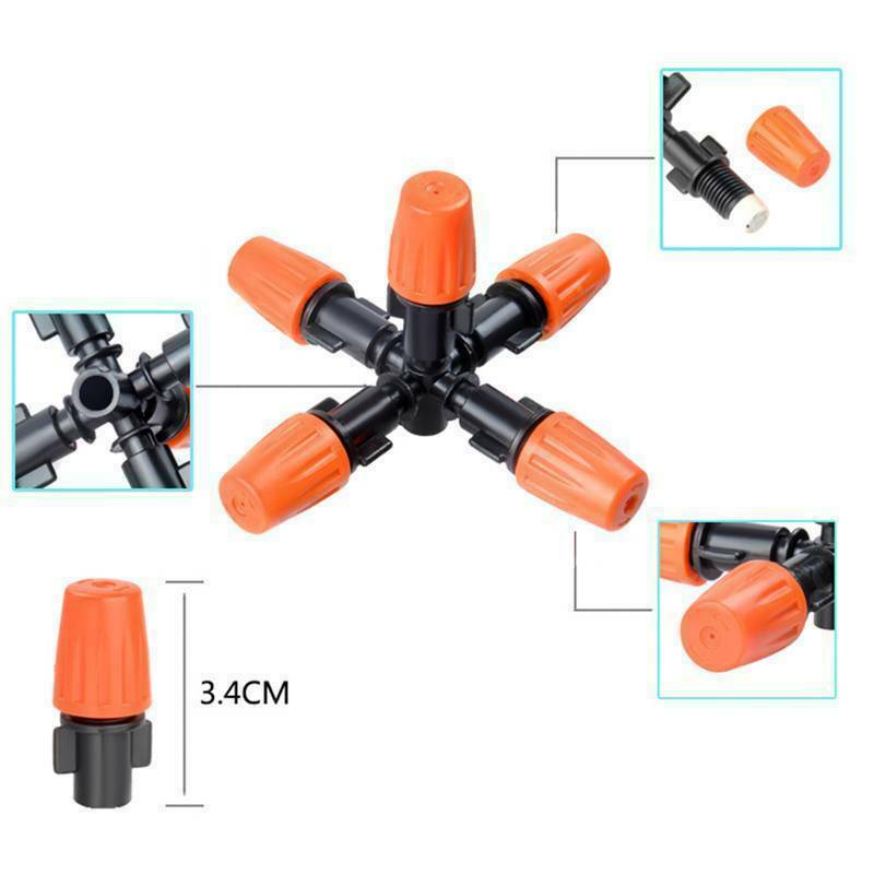 5-head Atomization Nozzle Sprinkler System Sprays Water Settings Yard Tools