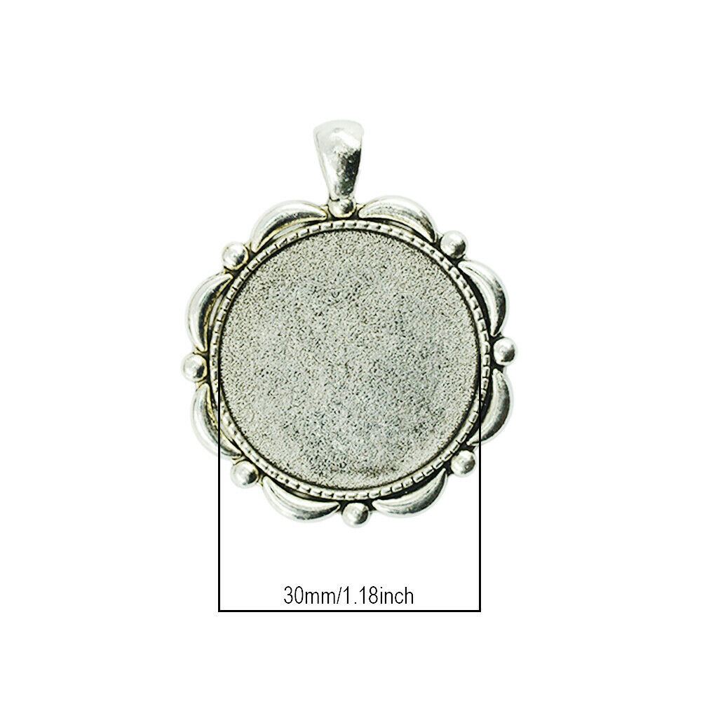 10pcs Blank Bezel Pendants Blanks Base Settings Tray for Jewelry Making 30mm