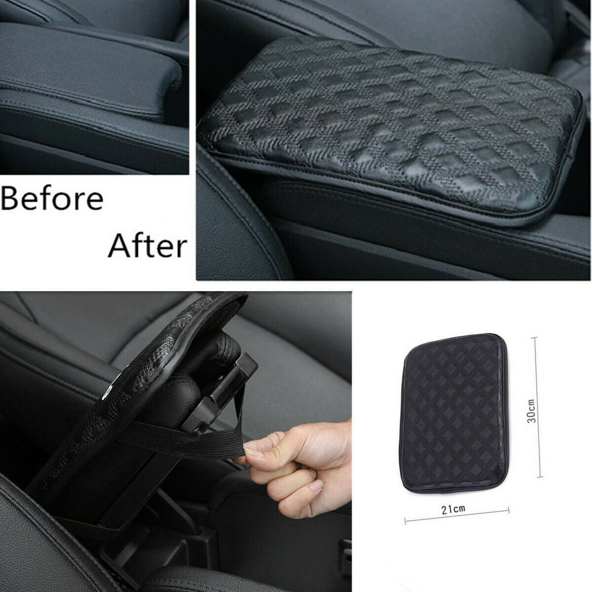 Universal Car Center Console Box Leather Cushion Armrests Pads Wear Resistant