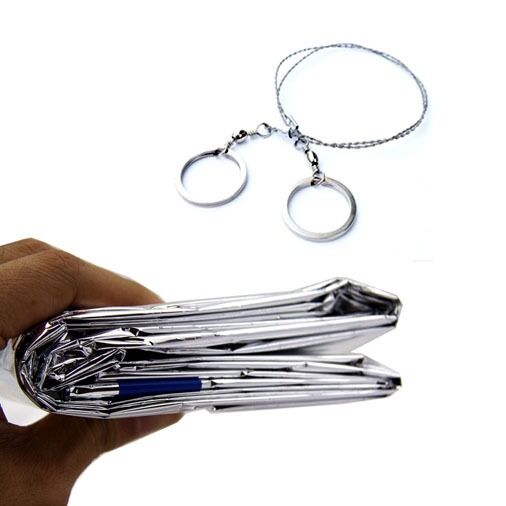 Outdoor Emergency Gear Survival Kit Tools Wire Saw+1 Person Sleeping Bag Camping