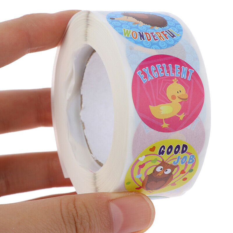 500pcs/roll cute cartoon animals stickers teacher encouragement reward st.l8