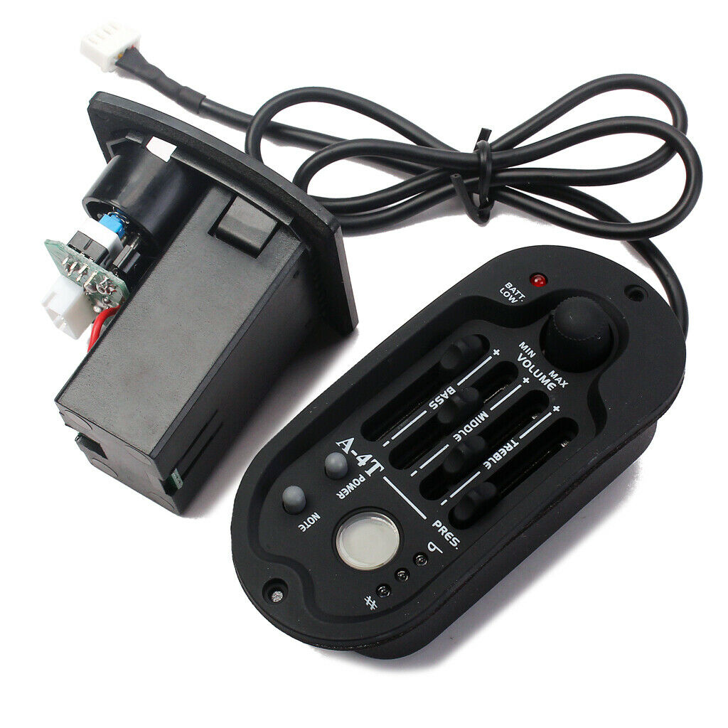 A-4T Acoustic Folk Guitar EQ Preamp Equalizer Tuner Pickups With LCD Display