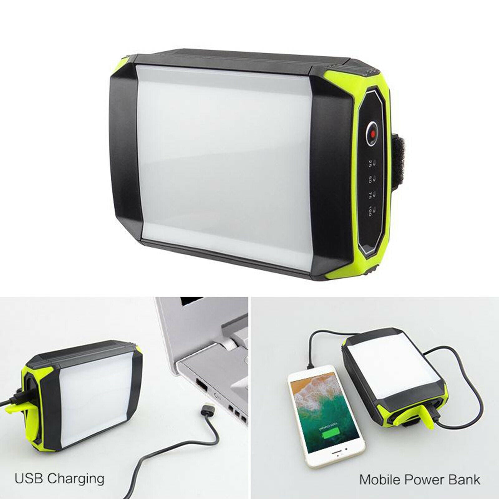 Flashlight Power Bank USB Port Camping Tent Light Lamp LEDS Lantern Hiking