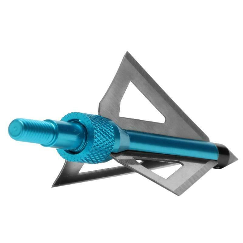 6 pcs Archery Hunting Broadheads 100 Grain 3 Blade Broad Screw Tips Arrow Heads