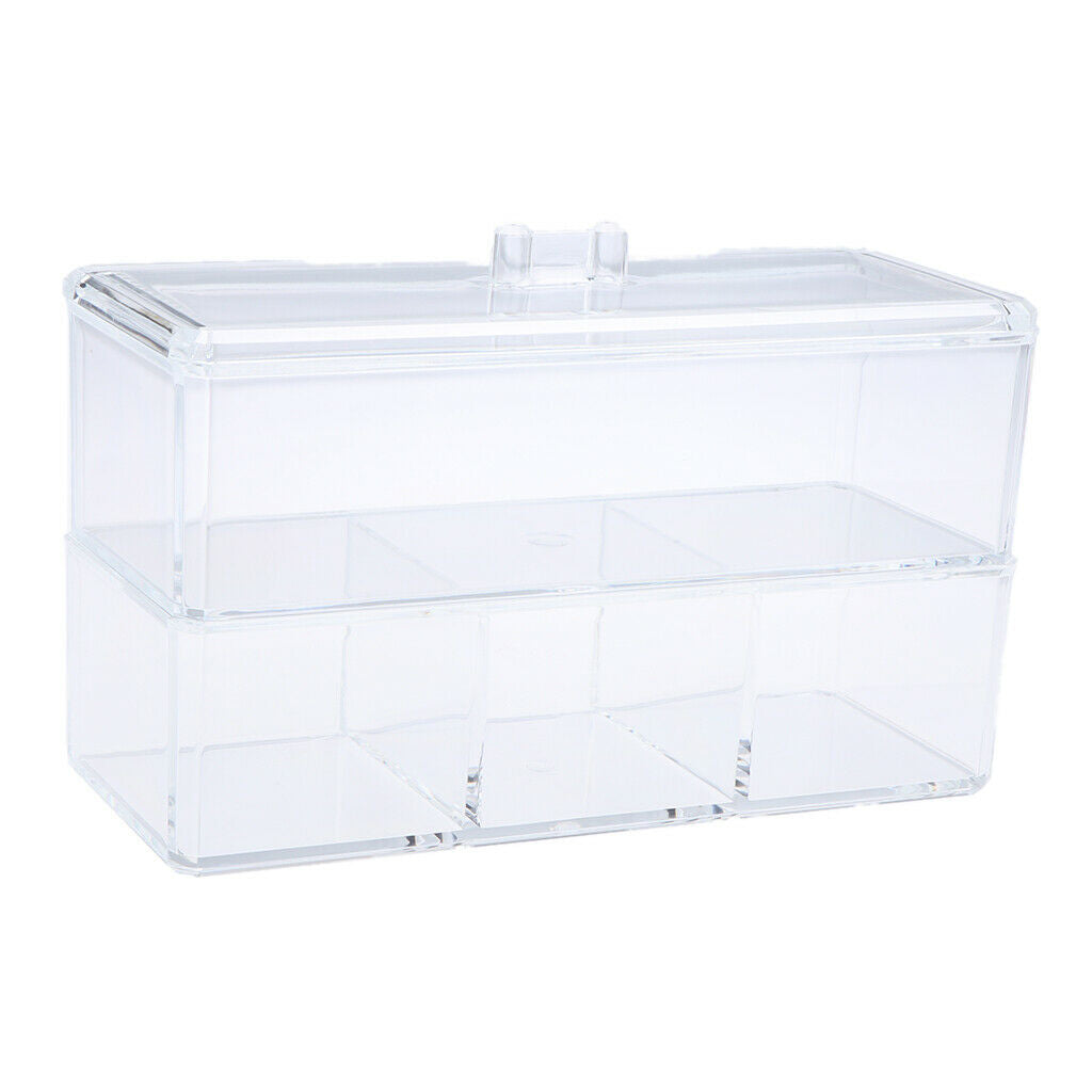 Dustproof Acrylic Makeup Cotton Pad Swab Storage Case Jewelry Cosmetic Box