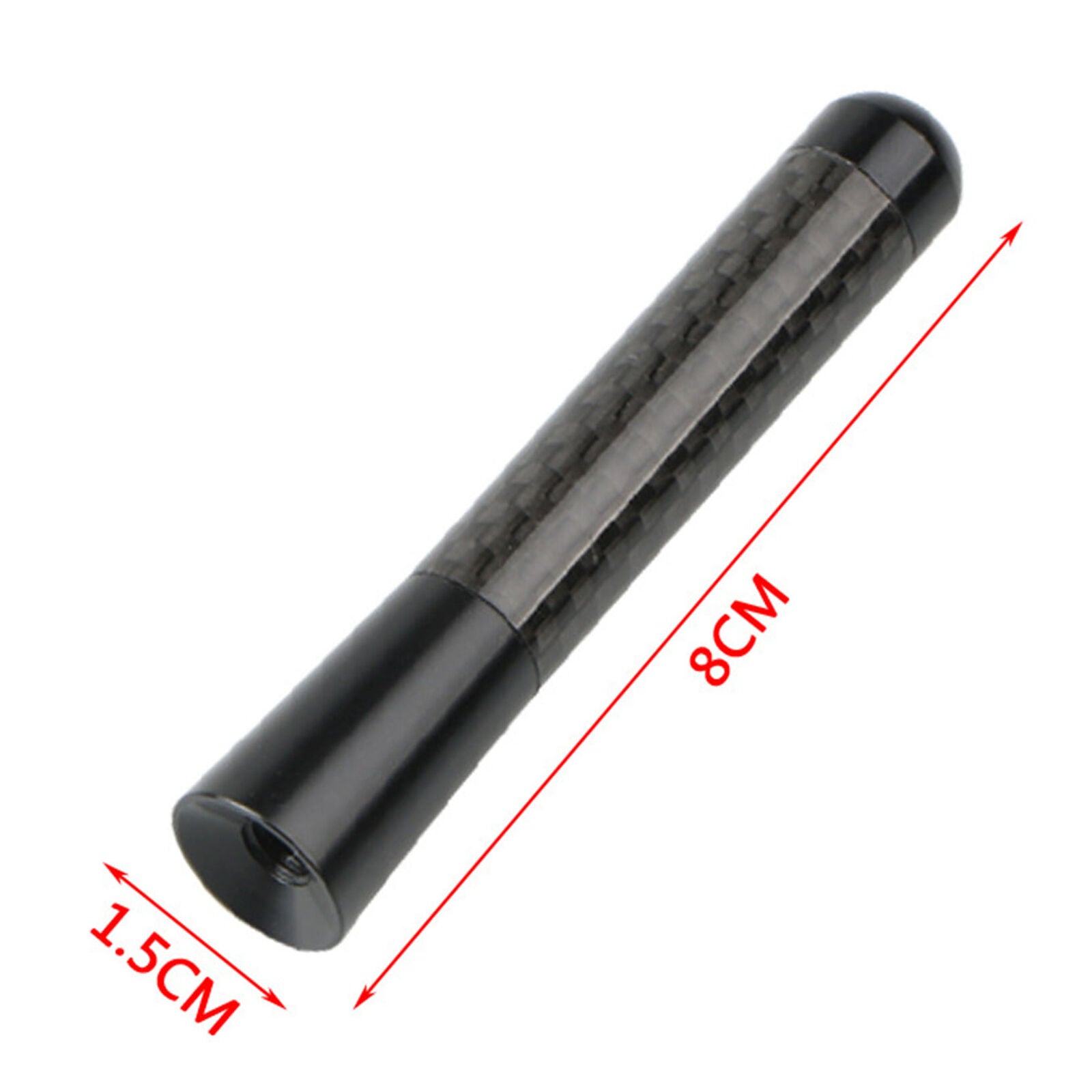 8cm 3" Black Car Antenna Aerial Carbon Fiber Screw Short Stubby Mast Universal