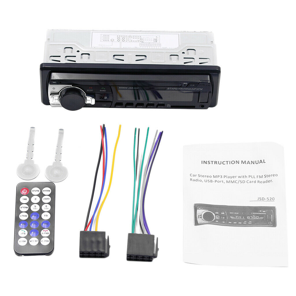 Bluetooth 4 x 60W Car Stereo Radio MP3 Player FM SD TF AUX In-dash JSD 520