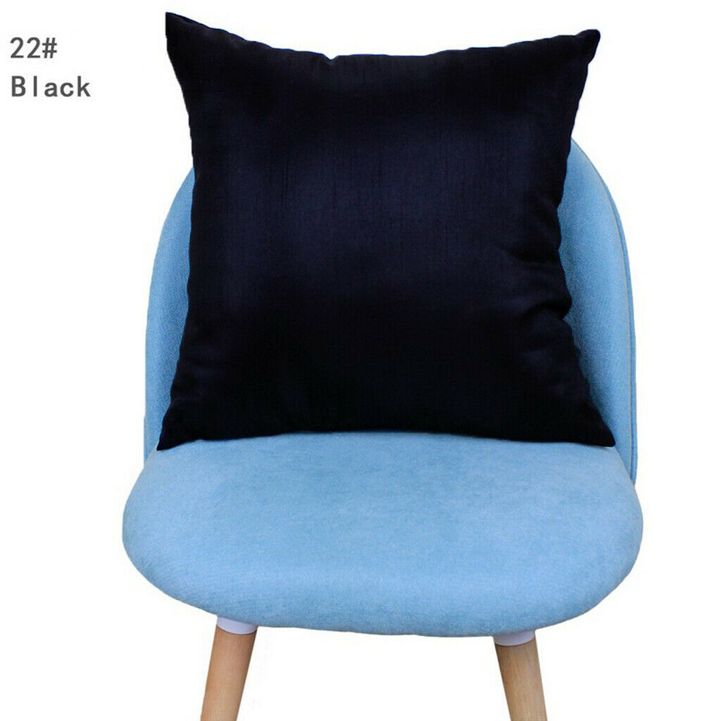 Solid Color Super Soft Cozy Velvet Sofa Pillowcover  Black_50x50cm