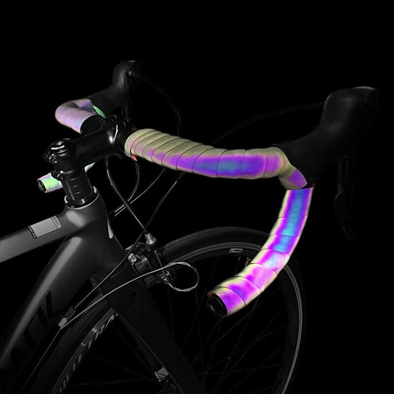 Cycling Bicycle Handlebar Tape Light Reflective Bike Bar Tape Wrap Pu Leather BU