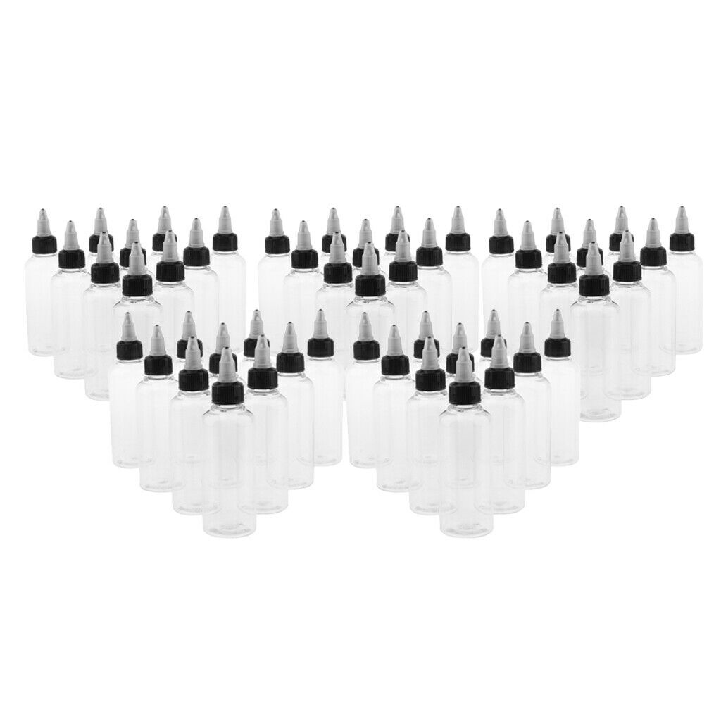 50Pcs 100ml Clear Plastic Pointed Dispensing Bottles Applicator for Crafts