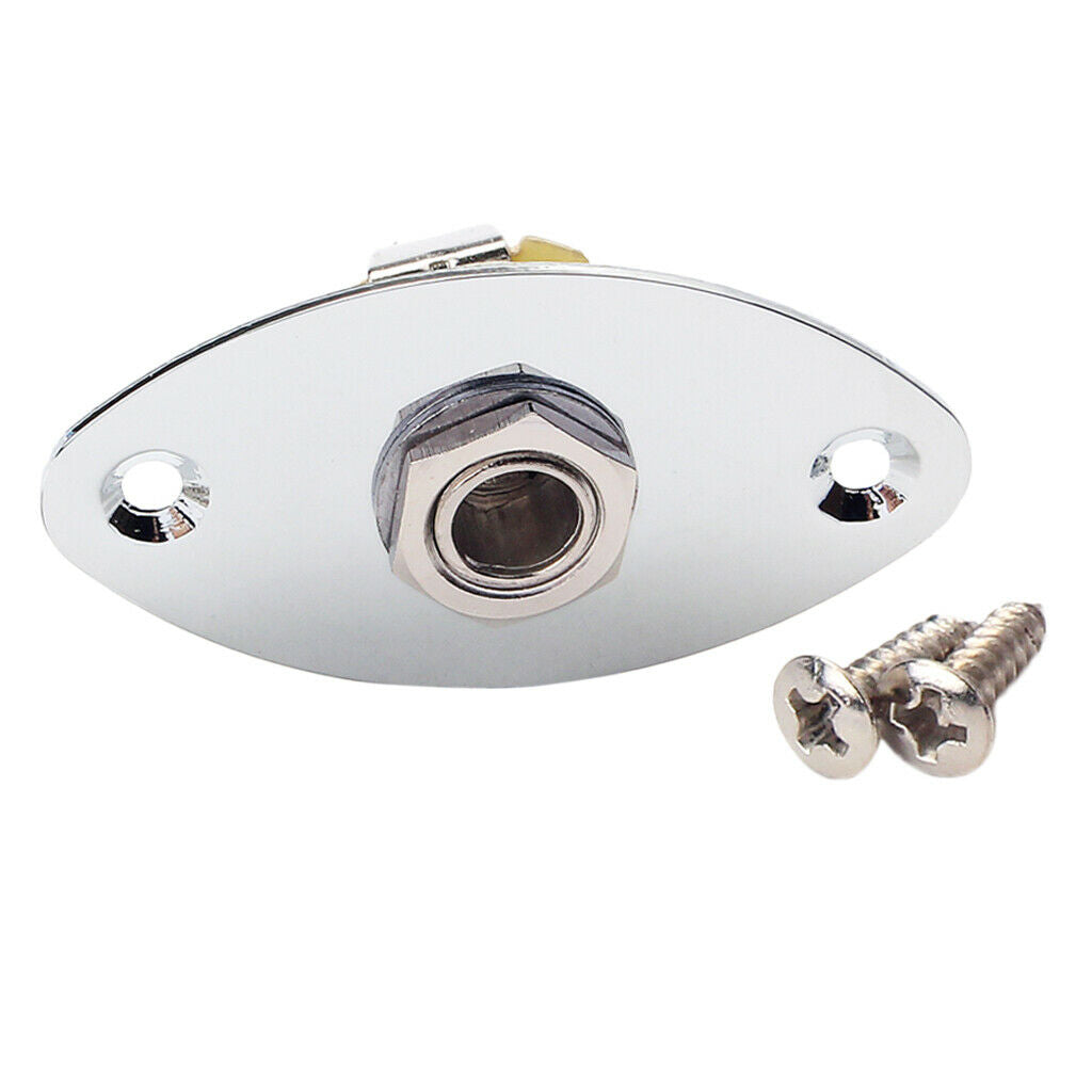 1/4 '' Oval 6.35mm   Socket Outlet Plate For Electric Bass Guitar (Distance