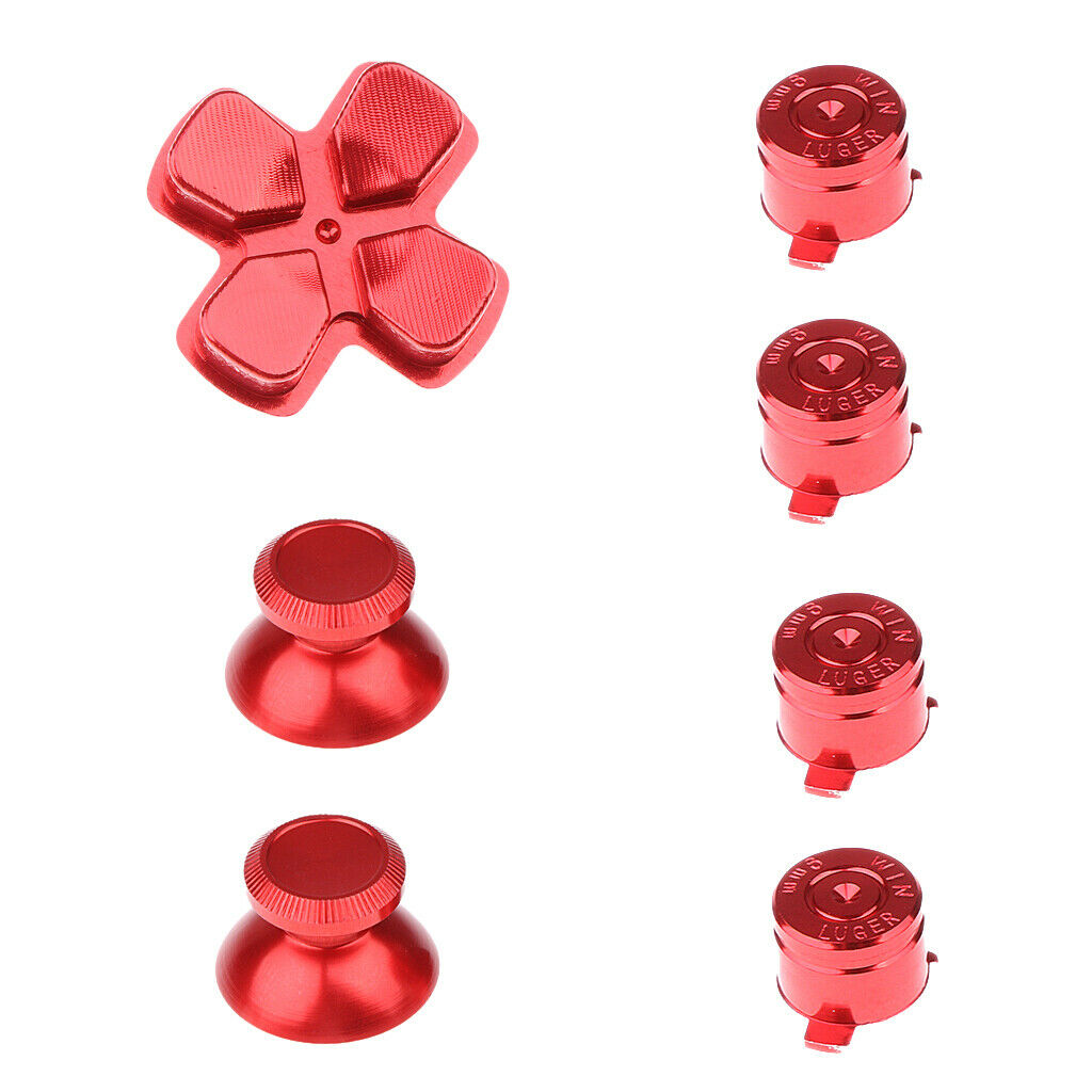 Replacement Parts Full Housing D Pad, Thumbstick & Buttons for Sony PS4 Kit-Red